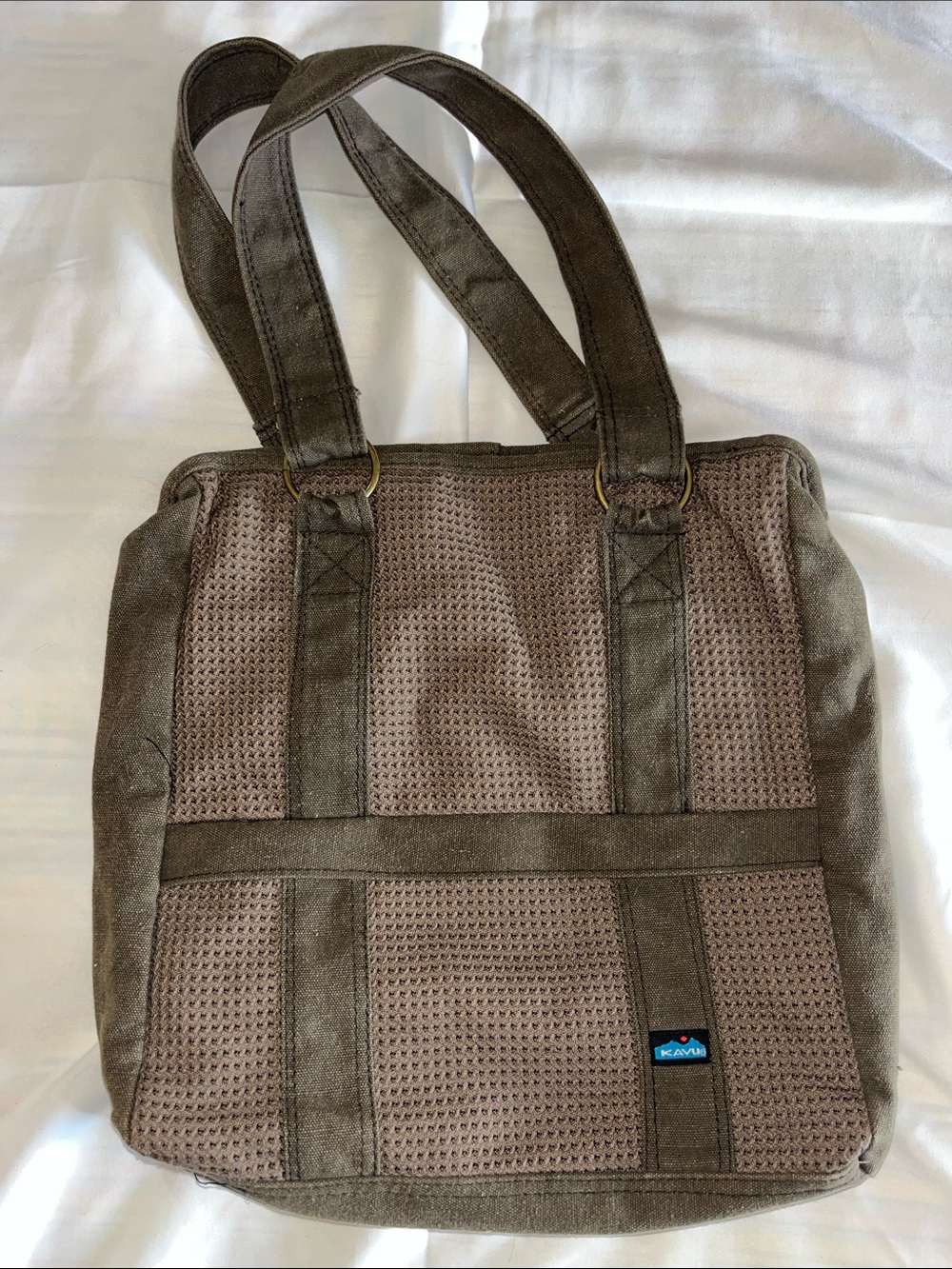 Kavu Gorpcore Brown Woven-Panel Carryall Tote‎